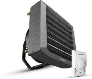Nagrzewnica wodna LEO S3 1,7-32,7 kW z 3-stopniowym regulatorem obrotów, konsolą montażową i  termostatem 