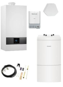Pakiet- kocioł gazowy kondensacyjny jednofunkcyjny Buderus Logamax Plus GB 172i.2  - 25 WH  +WU 120W-B+czujnik c.w.u.  +czujnik FA temp. zewnętrznej +MX400 moduł internetowy