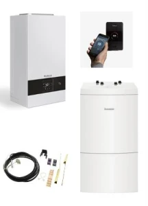 Pakiet- kocioł gazowy kondensacyjny jednofunkcyjny Buderus Logamax Plus GB 122i- 15TH +WU 120W-B+regulator TC 100 +czujnik c.w.u.  