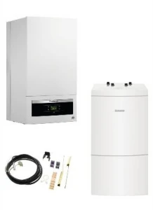 Pakiet- kocioł gazowy kondensacyjny jednofunkcyjny Buderus GB 062 24KW V2+podgrzewacz  Buderus WU 120W-B + czujnik podgrzewacza 