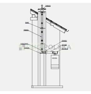 Zestaw odprowadzania spalin do szachtu 80/125 z rurami dn 80 - 5 sztuk