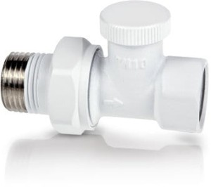 Zawór grzejnikowy powrotny prosty VECTOR 1/2" typ ZO-P-15, biały